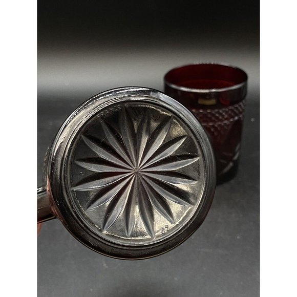 Ruby Red Glass Coffee Mugs Cristal D'arques Durand France Luminarc LOT 2 - Picture 3 of 8